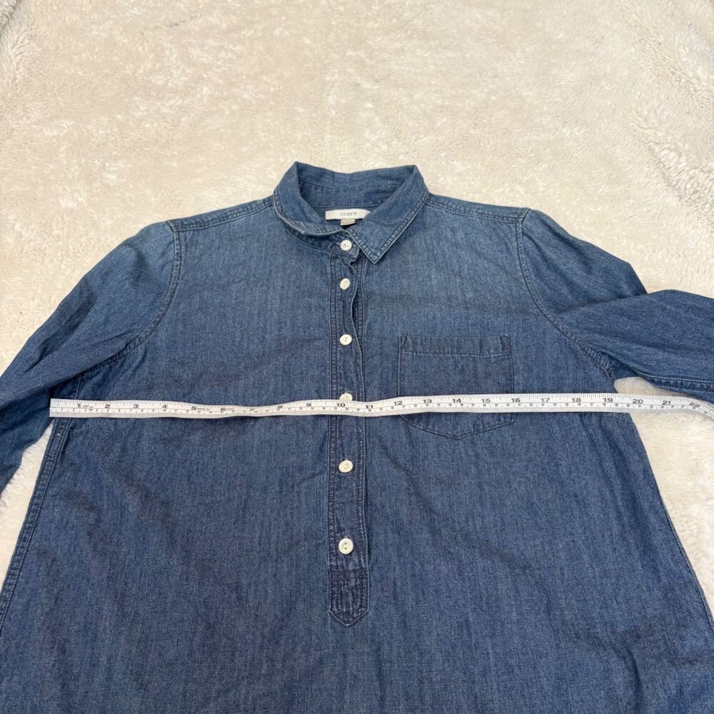 J.Crew Women Blue Denim Shirt Dress 10 Casual Teach Work Wear Lightweight Summer - Picture 4 of 6